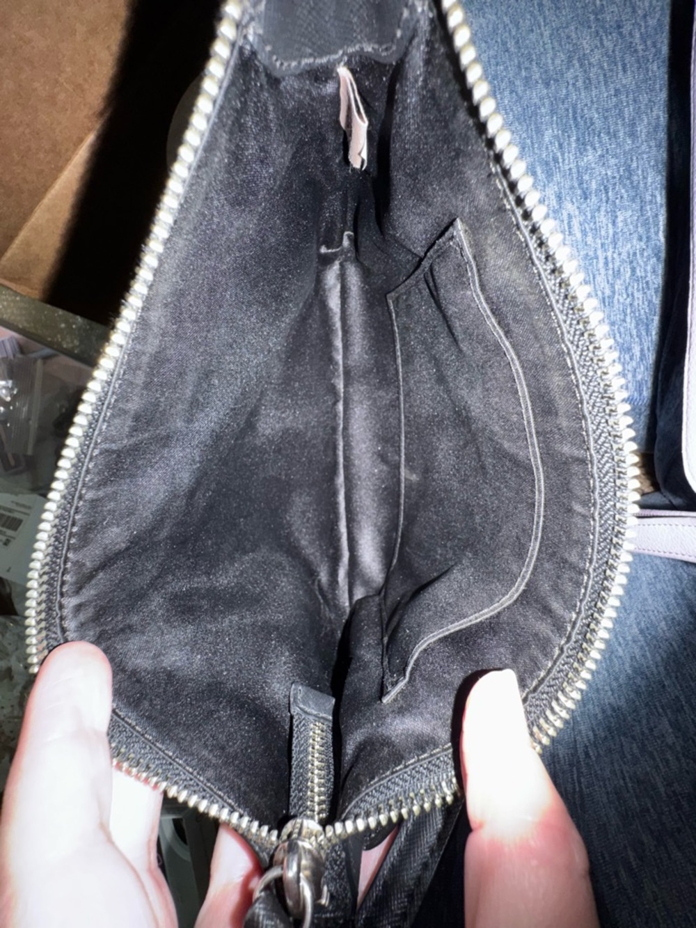 COACH Darcy Bow East West Swing pack 2014 Soft Black Leather Silver F51858 - EUC - Picture 16 of 16